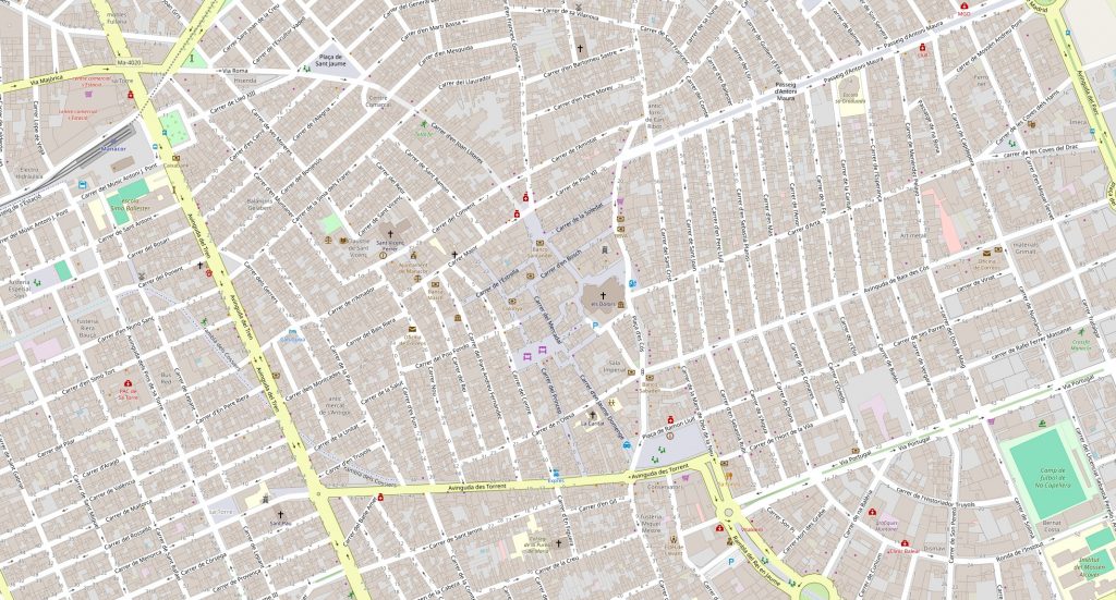 <iframe width="425" height="350" src="https://www.openstreetmap.org/export/embed.html?bbox=3.20101261138916%2C39.56488329925404%2C3.218929767608643%2C39.57231016990763&layer=mapnik" style="border: 1px solid black"></iframe><br/><small><a href="https://www.openstreetmap.org/#map=17/39.56860/3.20997">Größere Karte anzeigen</a></small>