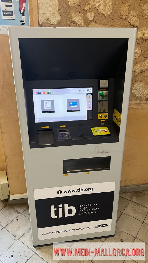 Bahnverbindungen auf Mallorca - Fahrkartenautomat
